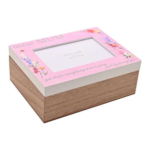 Image of Widdop Loveliest Mum Wooden Keepsake – 4x6 Photo Frame Memory Box, Mother’s Day & Birthday Present, Storage for Photos & Keepsakes, Wooden Photoframe Box, Thoughtful Gift, Gift for Mother