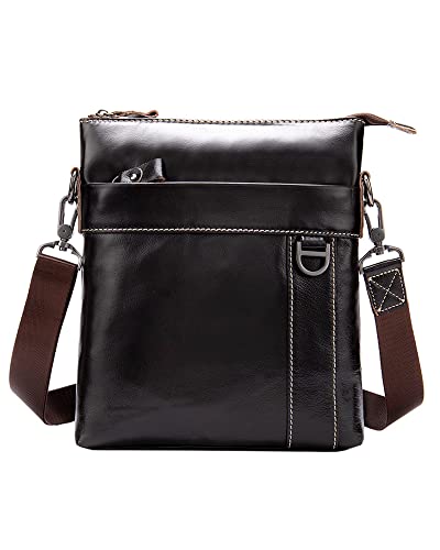 Bolso de hombro de hombre de primera capa de piel con gran espacio para el negocio casual