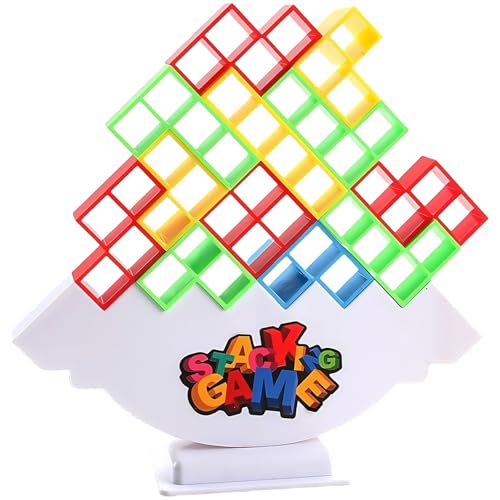 48 PCS Balance Stacking Attack Block Game, Board Games for 5 Years+ Family Games, Family Travel Party Game for Adult & Kids, Suitable for Most Party,...