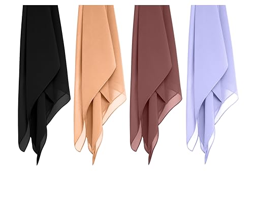 Image of Premium Georgette Hijab for Girls & Women | Lightweight and Breathable | Combo Pack of 4 | 180 cm x 70 cm