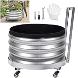 Chonway Galvanized Metal Raised Garden Bed Outdoor with...