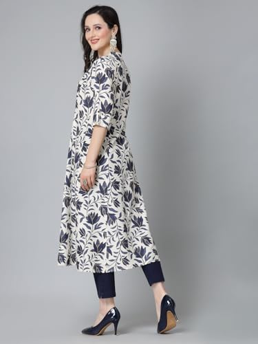 Image of Stylum Women's Floral Printed Rayon A-Line Kurta