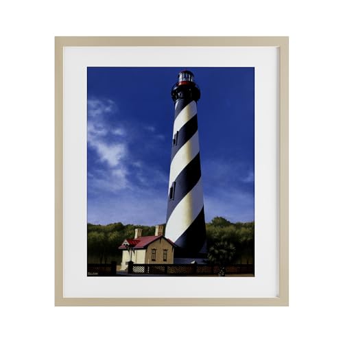 Affiche phare de Saint-Augustin Stupell Industries cadre bouleau d'exception - 2