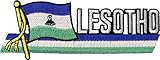 Lesotho (Current) Flag Embroidered Sew on/Iron on Cutout Patch, Approx. Size 1.75