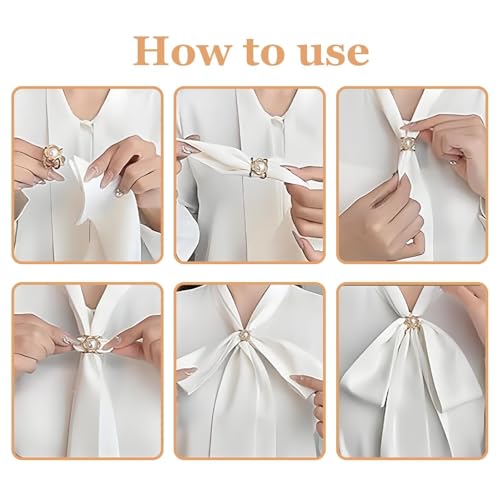 Image of 2 Pcs Scarf Ring Clips for Women Metal Shirt Tightener Cinch Buckle for Silk Scarf Shawl Blouse Sweater T Shirt Clothing Accessories