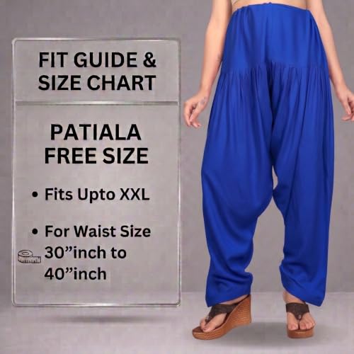 Image of FASHION GALLERY Women's Rayon Relaxed Fit Patiala Salwar with Full Length Drawstring Closure Type and Flexible Waist | Patiala Pant for Woman Free Size Fit Upto XXL