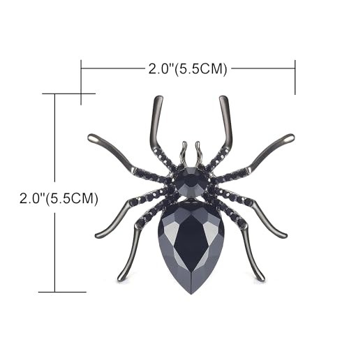 Image of YOQUCOL Halloween Spider Shape Brooch Pins for Women Girls Gift