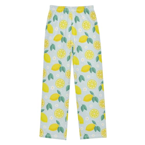 ZZKKO Lemon Flower Tropical Fruit Boys Pants for Kids Jogger Pants with Pockets S-XL