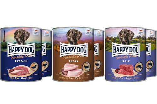 Happy Dog Mischtray Sensible Pure M - France, Texas, Italy - 6 x 800 g