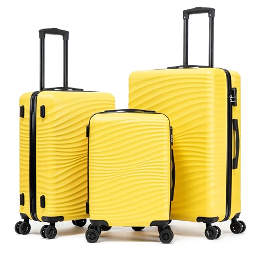 Image of Rosamo Luggage Sets 3 Piece, ABS Suitcase Set (20 /24 /28), Hardside luggage with Spinner Wheels, Travel Luggage, 14x8x9 Airline Approved Carry on, Lightweight Luggage with High-Security Lock