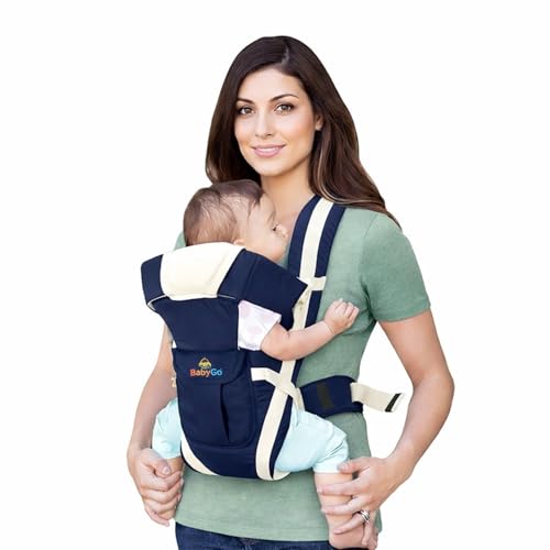 BabyGo Kids 4-in-1 Adjustable Baby Carrier Cum Kangaroo Bag | Multiple Carry Positions: Front, Back, Hip - Comfortable & Adjustable with Safety Belt a