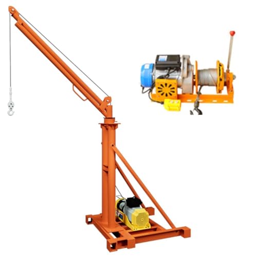 Outdoor Roof Small Crane, Household Electric 220v Lifting for Lifting Bricks, Decoration and Loading MINGPING(500kg 220V 30m 2Pillar C)