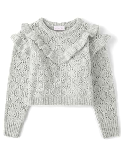 Image of The Children's Place Girls' Long Sleeve Crew Neck Pullover Sweater