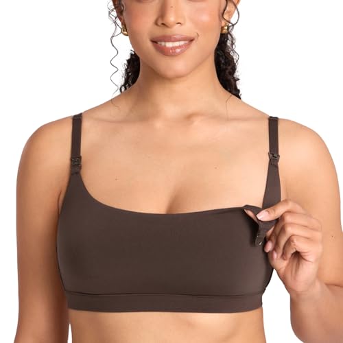 Image of MOMANDA Cotton Nursing Sleep Bras for Breastfeeding Seamless Maternity Bralettes Ultra Soft with Pads