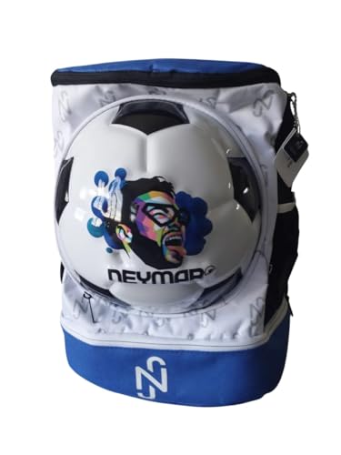 Mochila Estampada Estrela Do Futebol Neymar Jr Com jogo (Azul e Branco)