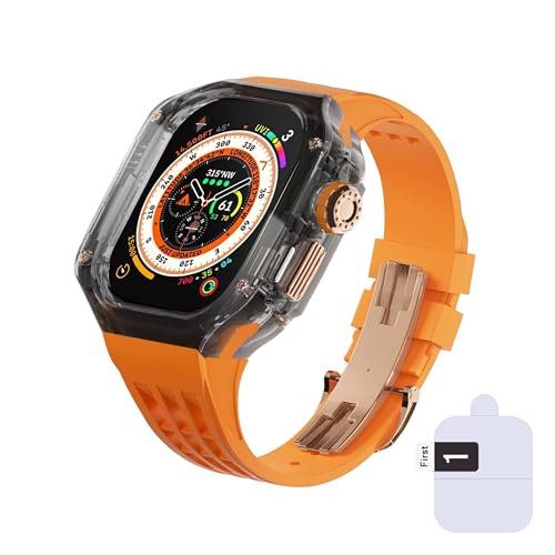 Apple Watch�Ƃ̌݊������� Series 11/10/9/8/7/6/5/4�EUltra 3/2/1�ESE 3/2/1�E49mm�E46mm�E45mm/44mm �A�b�v���E�H�b�` ��̌^ ���� �P�[�X �J�o�[ �V���R�� �o���h �X�e�����X �o�b�N��