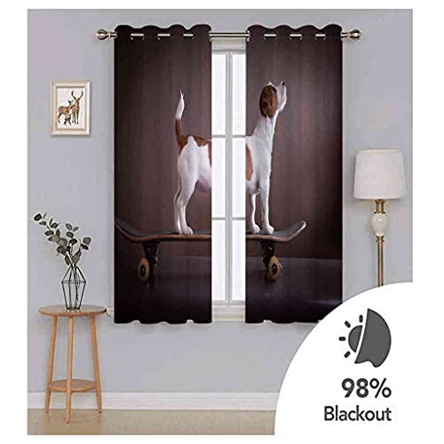 Rideau salon moderne isolant acoustique lot de 2 panneaux 264x242