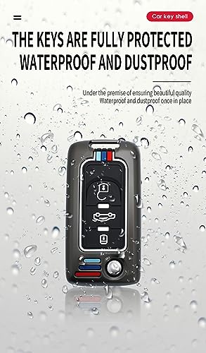 Coque de clé rétractable à 3 boutons argentés pour modèles 107 207 307