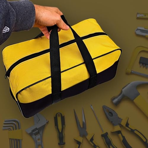 Bolsa De Lona Mala Para Ferramentas Eletricista 8 Divisões amarela