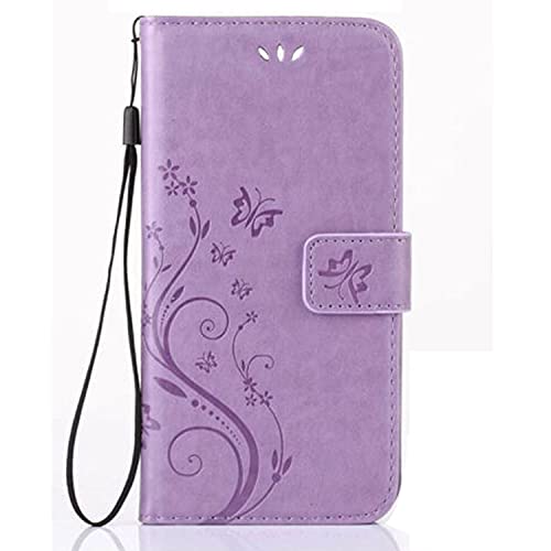 TUWZID for iPhone 14 Pro Case Wallet for Women,iPhone 14 Pro Case with Card Holder Leather Kickstand Magnetic Shockproof Cover for iPhone 14 Pro 6.1 Inch (Butterfly-Light Purple)