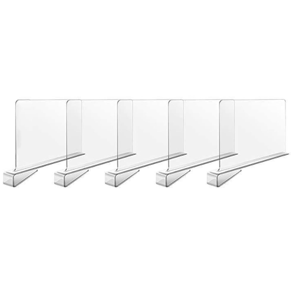 IJSDNVJNDX Home Use Closet Shelf Bookcase Divider Wardrobe Shelf Divider Baffle Commodity Storage Clear