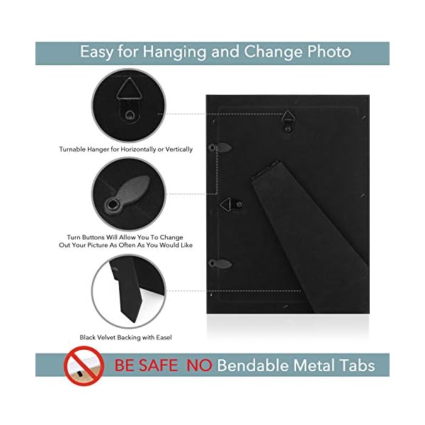 NEXHOMMY 12 x 12 Bilderrahmen-Set – (12 Stück, schwarz), einfach entworfene Fotorahmen, Collage für den Tisch oder zum… – Bild 5