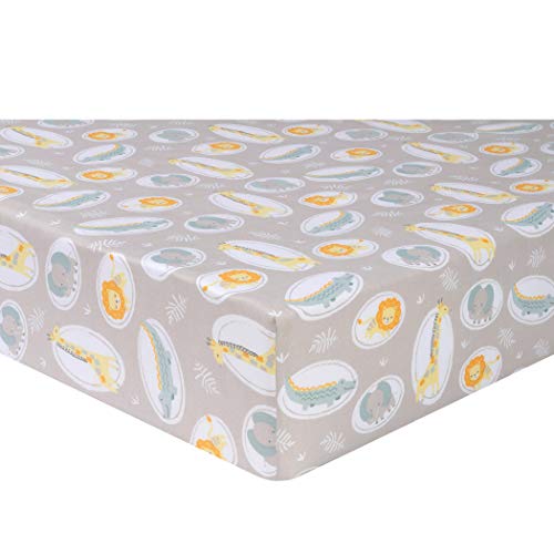 Image of Sammy & Lou Jungle Pals 2-Pack Microfiber Fitted Crib Sheet Set, Fits Standard Crib Mattress 28 in x 52 in; Fully Elasticized,