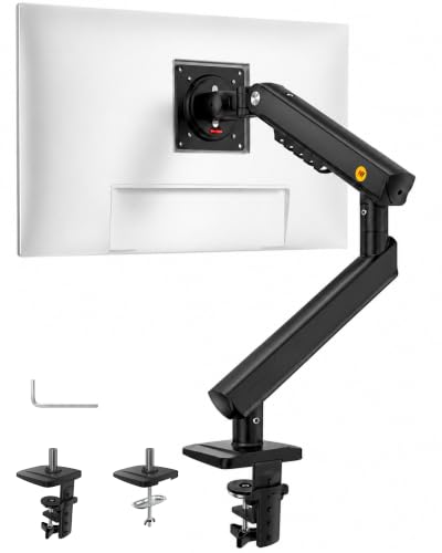 NB Ergonomic Smoovex Monitor Arm for 17 to 32 inch Computer Screen Load up to 9 kg | Mechanical Spring Monitor Mount with Quick Disassembly Plate | VESA 75 & 100 mm (Black A5 Single Arm)