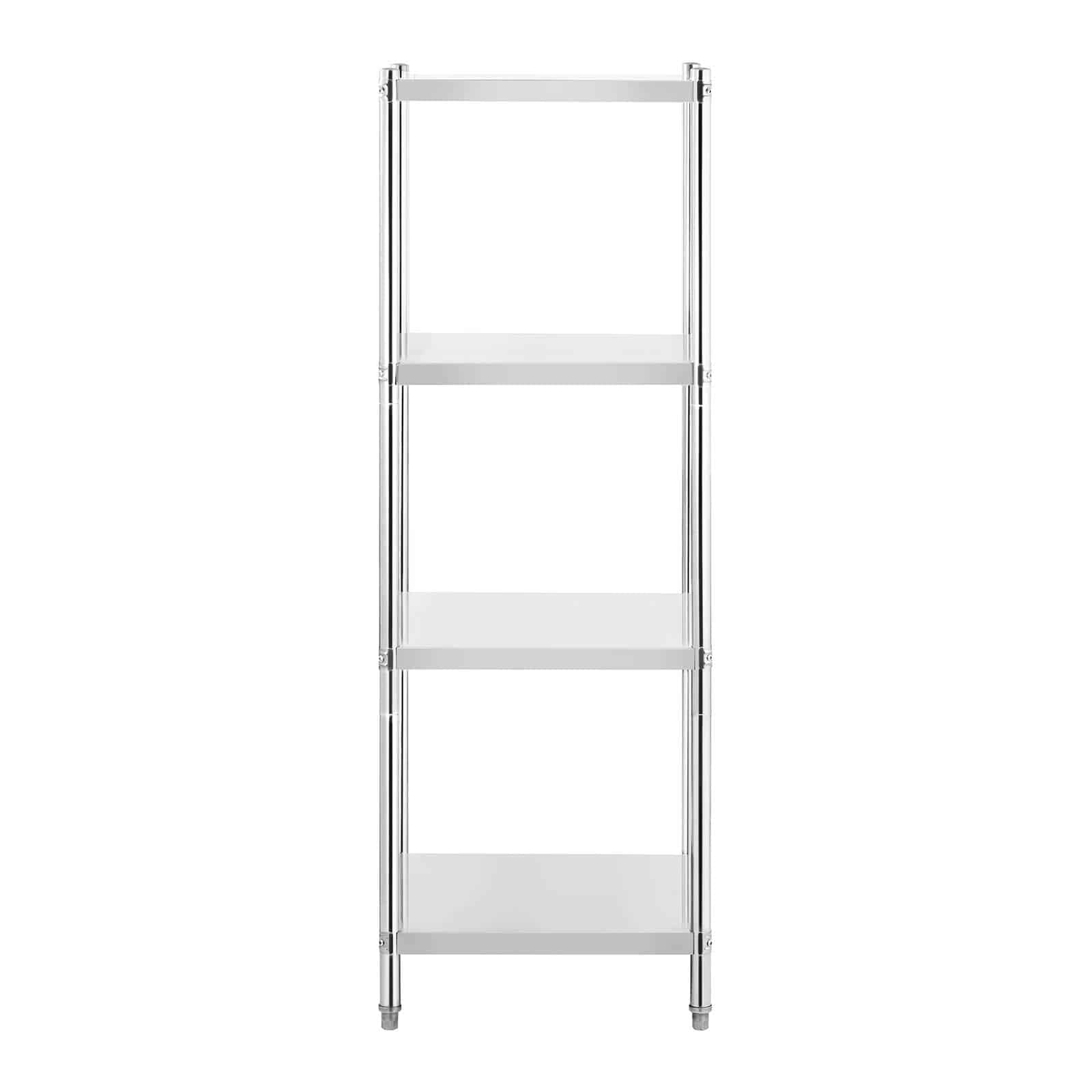 Royal Catering RCER-6060 Étagère en INOX À Poser De Cuisine Professionnelle 4 Niveaux (Dimensions : 60 x 60 x 180 cm, Nombre de tablettes : 4, Capacité de 200 kg)