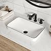 Deervalley vessel sink rectangular 189×1161 white semi recessed bathroom sink with black rim ceramic porcelain rectangle bathroom vessel sink above counter vanity sink basin dv 1v0235  urban country home decor