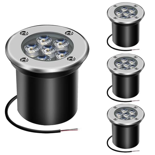 Spot LED encastrable au sol 6W 12V 24V blanc froid pour jardin