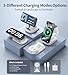 3 in 1 Magnetic Wireless Charging Station for Apple Devices, Fast Foldable Travel Mag-Safe Charger Stand with Night Light for iPhone 16 15 14 13 12 Series, Apple Watch/AirPods Pro