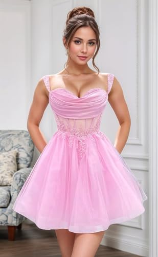 Sequins Homecoming Dress for Teens Off Shoulder Pleated A-Line Formal Evening Gowns BO082