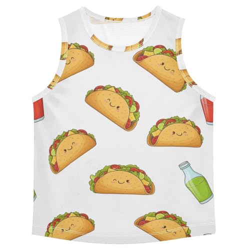 J JOYSAY Food Taco Sauce White Boys Tank Top Sleeveless Muscle Shirts Quick Dry Workout Active Sport Kids T-Shirts 3-15T