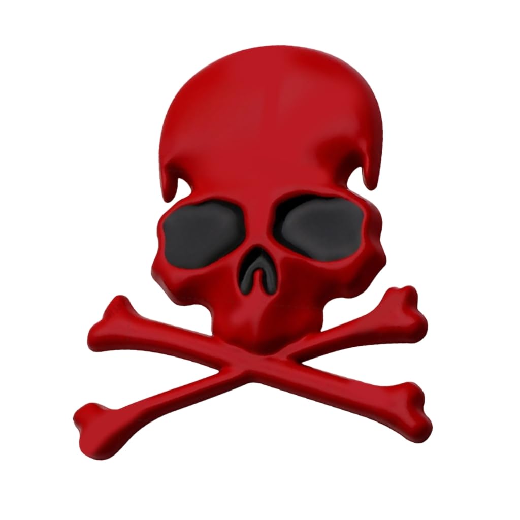 Elnwnnkc 3D Skull Metal Emblems Stickers Personalizes Skeleton Designs Skull Crossbones Metal Decals for Car &