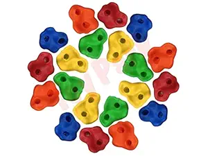 Toy Park Extra Large Rock Pack of 30 pc Climbing Holds/Climbing Stone for DIY Children Playground Wall/Wood Block (Big Size) for Kids & Adults,Multi Color