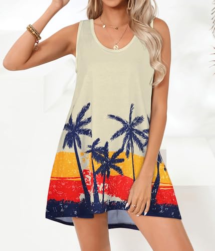 Image of elescat Womens Swimsuit Cover Up Summer Sleeveless T Shirt Beach Dress Tank Bikini Coverups 2026