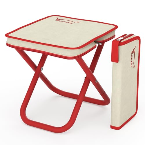 Folding Stool Camping Stool, Portable Folding Stool with Carrying Bag, 12-Inch Portable Chair (1.3Lbs), Outdoor Travel Footstool