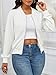 PerZeal Women's Fashion Jacket Casual Coat Long Sleeve Zip Up Outerwear with Pockets White XX-Large
