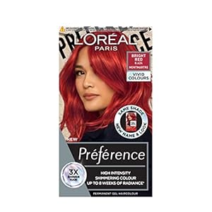 L’Oréal Paris Permanent Hair Colour, Long-Lasting Shine and Intense Colour, For up to 8 Weeks, Preference Vivids (Colorista), Bright Red 8.624, x1 pack