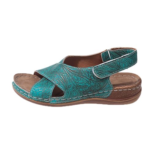 DuBiytlk Mujer Ancho Especial Flip Flops Mujer Zapatillas Zapatillas de tacón Inclinado para la Playa para Mujer, Zapatillas Informales Huecas, Zapatos con Mujer Zapatos Verano Mujer (Blue, 43)