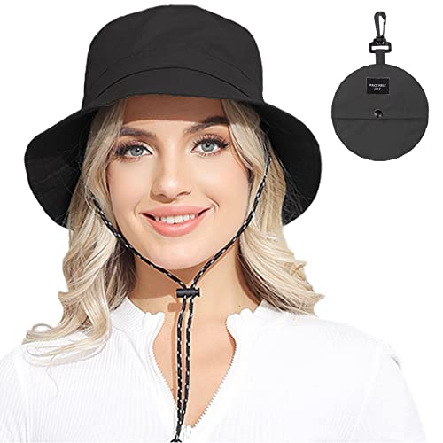 Womens Packable Waterproof Bucket Hat Men UV Protection Sun Hat,