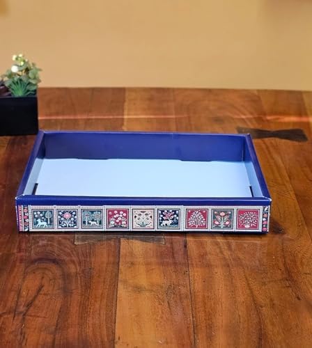 Image of SATYAM KRAFT 6 Pcs Multipurpose Folding Cardboard Gift Box | Premium Paper Hamper Empty DIY Tray for Wedding, Birthday, Gifting, Gift Packaging, Festive Foldable Hampers, Stylish Return Gifts (Without Net) (Dark Blue)