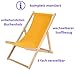 IMPWOOD Liegestuhl klappbar Holz - Sonnenliege aus Buchenholz bis 120 Kg Holzklappstuhl für Balkon, Strand und Terrasse & Camping - Gartenliege Strandliege (Gelb)