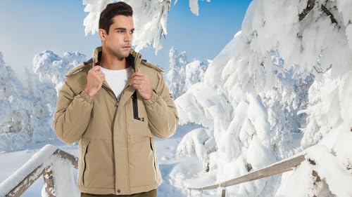 Image of QPNGRP Mens Waterproof Fleece Ski Jacket Windproof Winter Snow Coat