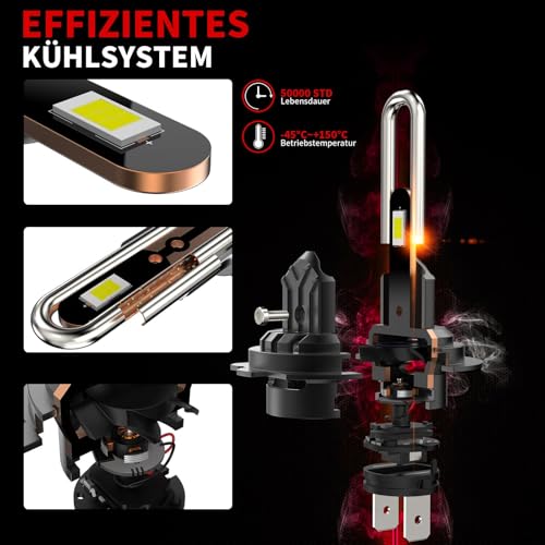 NUROTA H7 Halogen Scheinwerferlampe 12V 55W 6000K Weiß – H7 Lampen Auto Ersatz für Autoscheinwerfer – Helles Licht für Frontscheinwerfer und bessere Sicht bei Nachtfahrten – 2 Stück