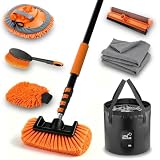 SISUPASSIE Kit de Nettoyage Voiture 3,6 m, Brosse Nettoyage...