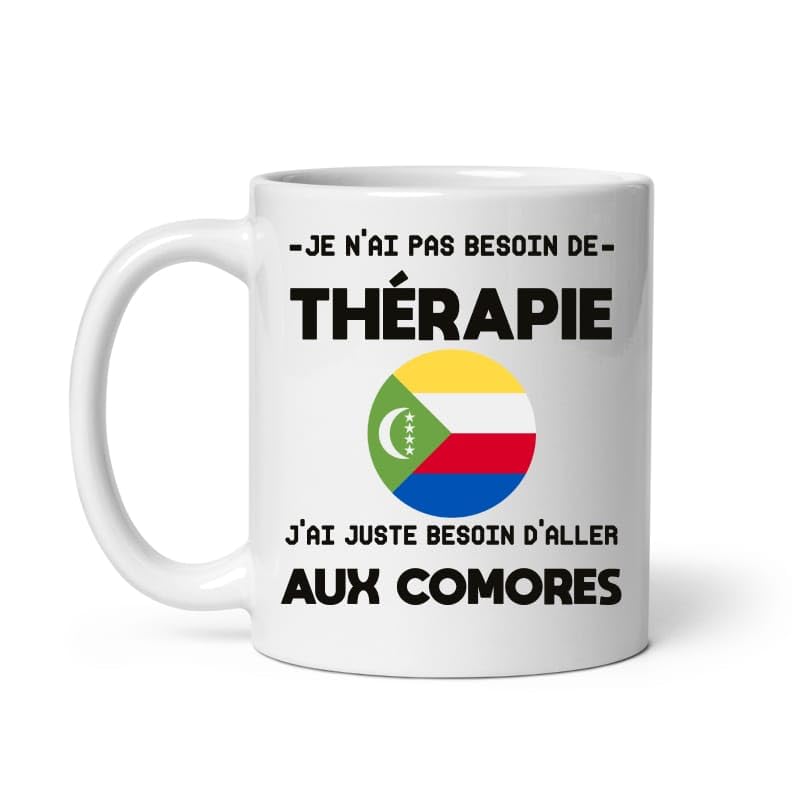 MugSmile Mug Comores thérapie humour vacances départ voyage Tasse Comores