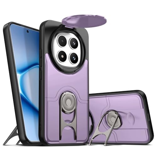 Coque Xiaomi 17 Pro violette en silicone rigide avec anneau support d'objectif