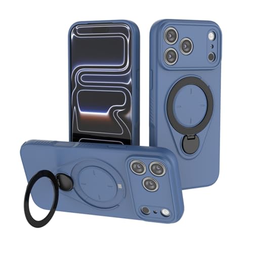Coque iPhone 16 Plus magnétique antichoc avec anneau support bleu